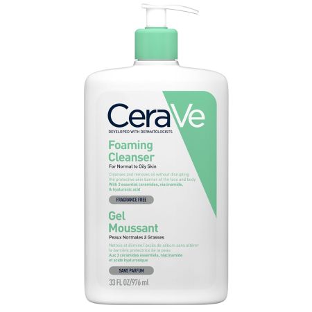 Gel de curatare spumant pentru piele normal-grasa, 1000 ml, CeraVe