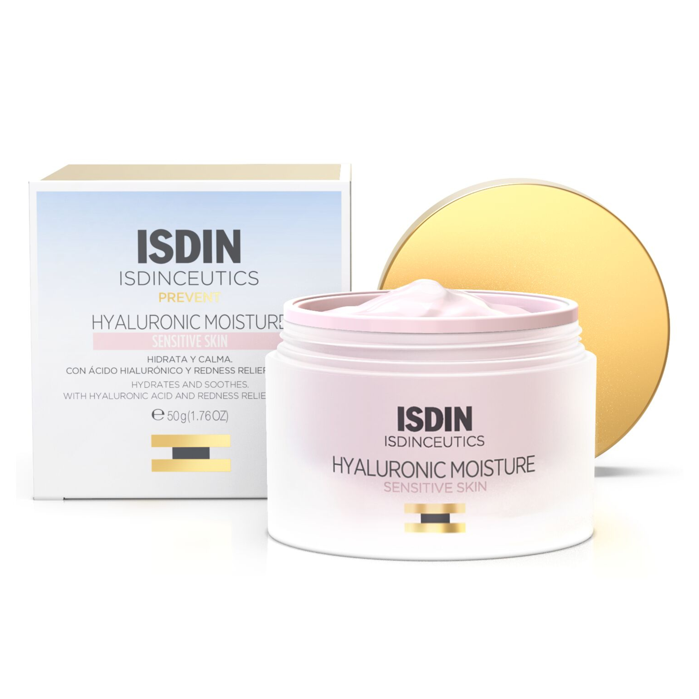 Crema hidratanta cu acid hialuronic pentru ten sensibil Isdinceutics, 50 ml, Isdin