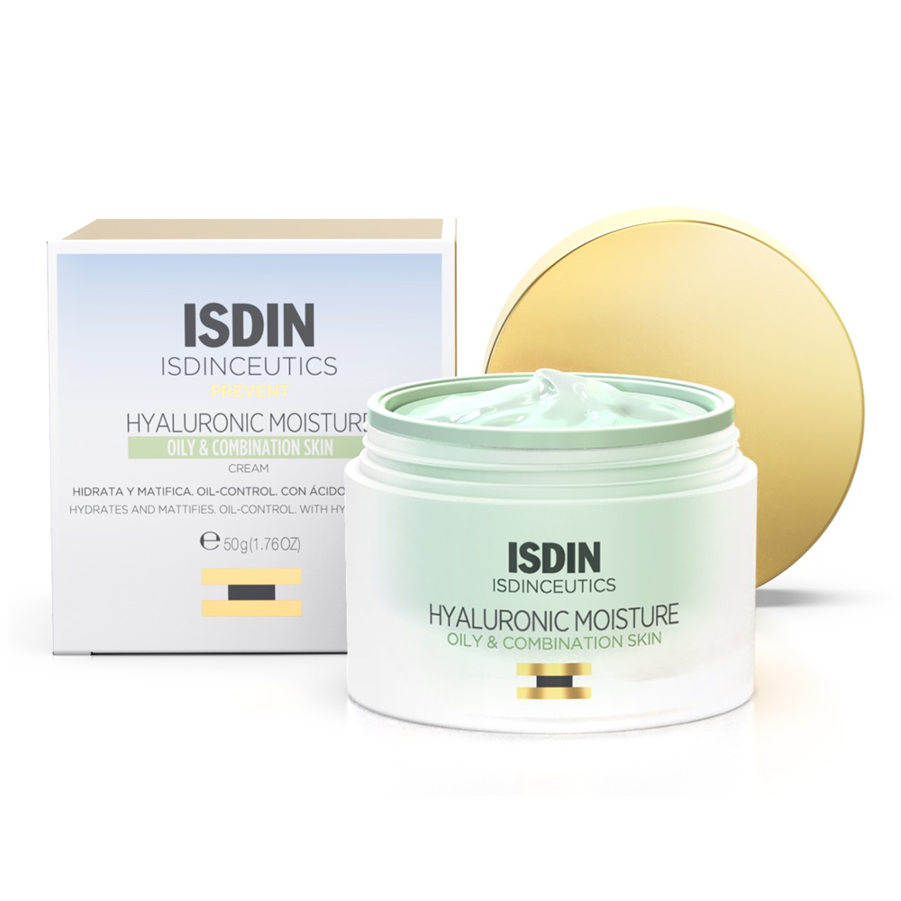 Crema hidratanta cu acid hialuronic pentru ten gras Isdinceutics, 50 ml, Isdin