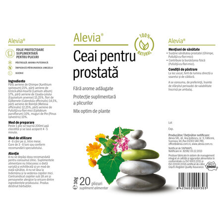 Ceai pentru Prostata, 20 plicuri, Alevia 618989