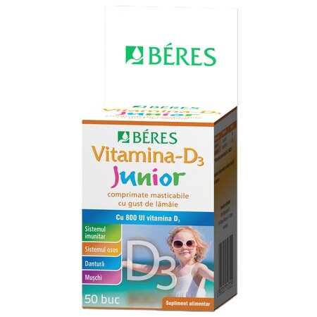 Vitamina-D3 Junior, 800 UI,, 50 comprimate masticabile, Beres