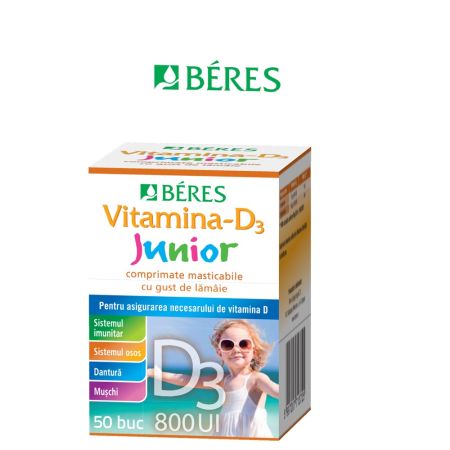 Vitamina-D3 Junior 800 UI, 50 comprimate masticabile, Beres