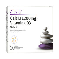 Calciu 1200 mg + Vitamina D3, 20 plicuri, Alevia