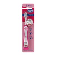 Periuta de dinti roz 3-6 ani+ Hippo, 1 bucata, Chicco