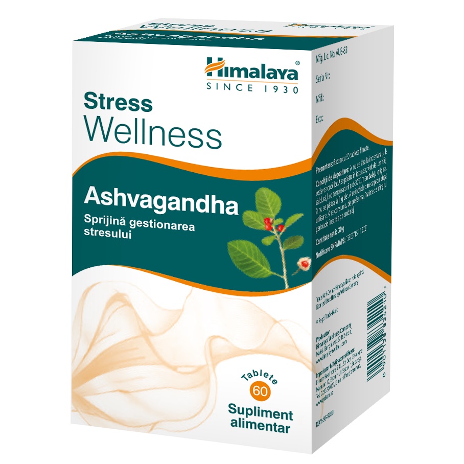 Ashvagandha Wellness, 60 tablete filmate, Himalaya India