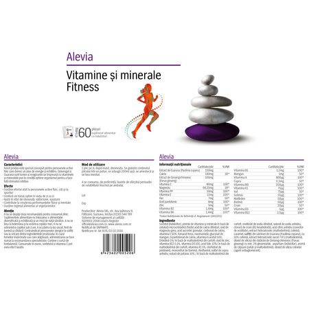 Vitamine si minerale Fitness, 60 plicuri, Alevia 619620