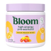 Pre Workout pentru femei cu aroma de jeleuri cu piersica acrisoara Bloom High Energy Pre-Workout, 197.5 g, Bloom
