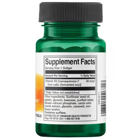 Vitamina K2, 50 mcg, 30 capsule, Swanson 619812