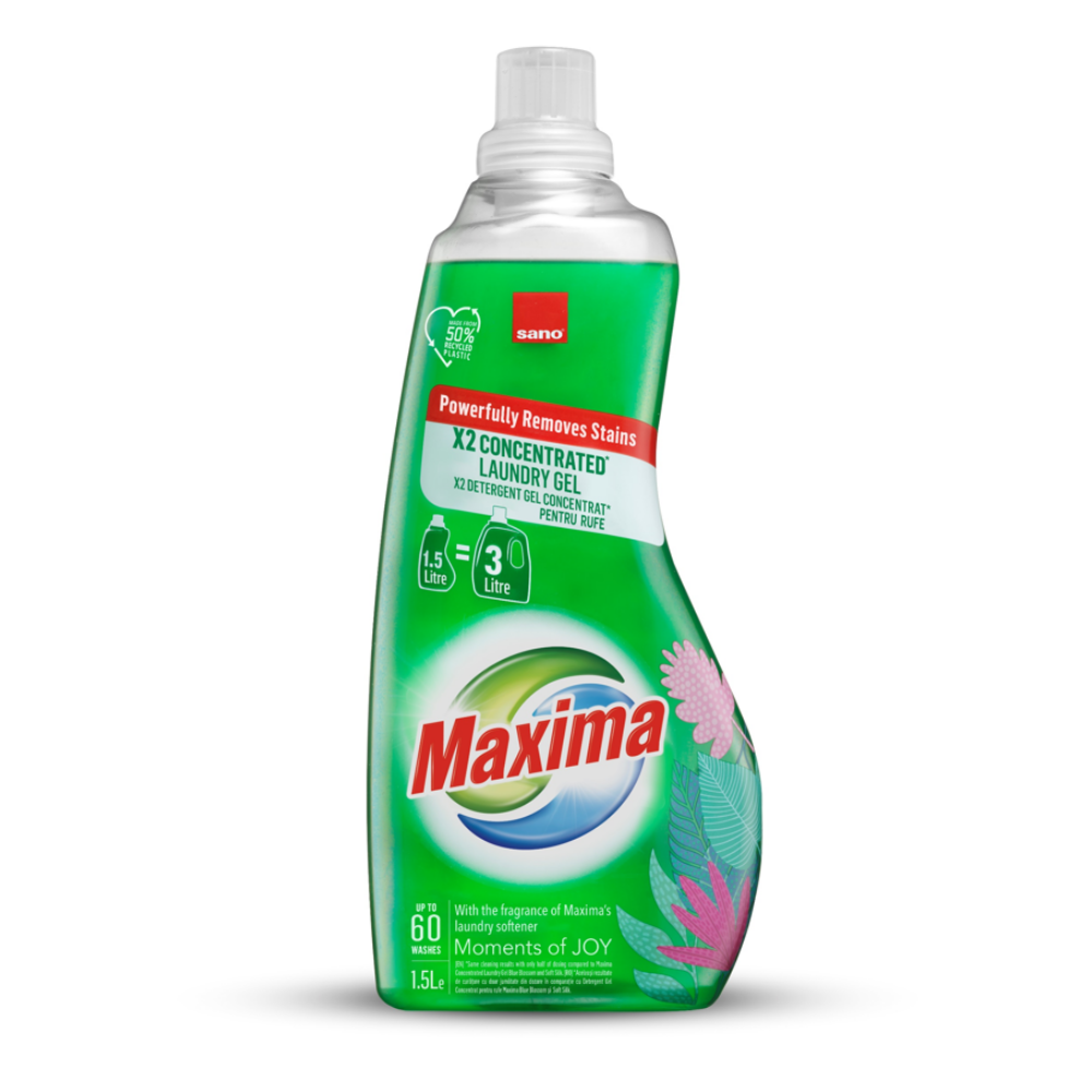 Detergent gel concentrat pentru rufe Maxima Joy, 1500 ml, Sano