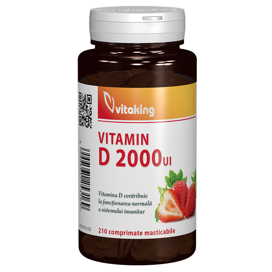Vitamina D, 2000 UI, 210 comprimate masticabile, Vitaking