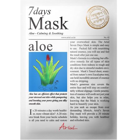 Masca servetel cu aloe vera 7Days Mask, 20 g, Ariul