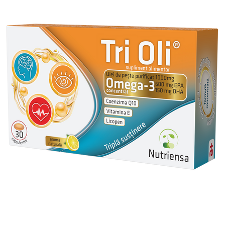 Ulei de peste Tri Oli, 30 capsule moi, Antibiotice Sa