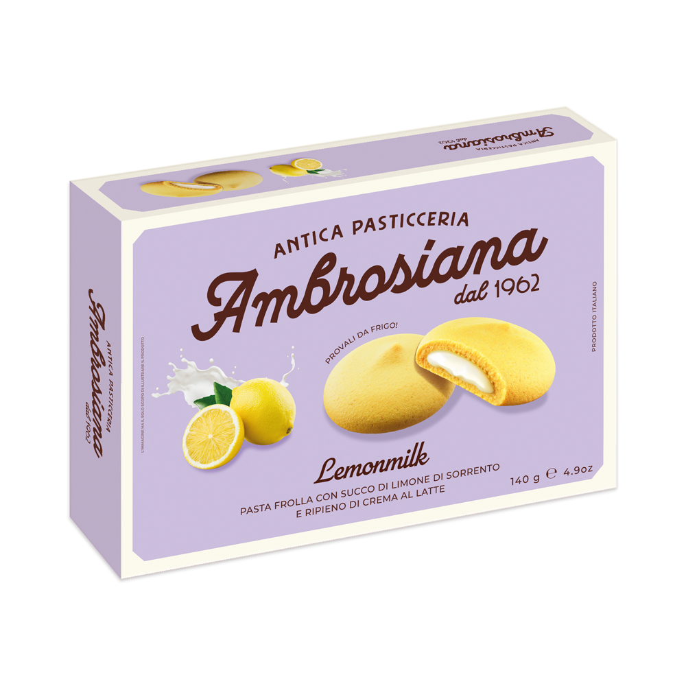 Biscuiti cu crema de lamaie si lapte Lemonmilk, 140 g, Ambrosiana