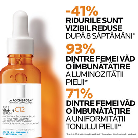 Ser antirid si antioxidant cu vitamina C 12 pura, 30 ml, La Roche-Posay 620636