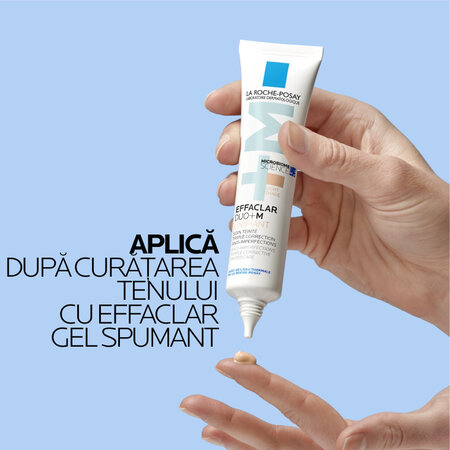 Gel-crema anti-imperfectiuni cu pigment de culoare, Nuanta Light,t Effaclar Duo+M, 40 ml, La Roche-Posay 620668