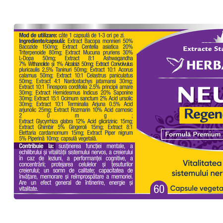 Neuro Regenerator, 60 capsule, Herbagetica 688882