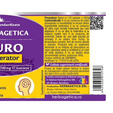 Neuro Regenerator, 120 capsule, Herbagetica 688878
