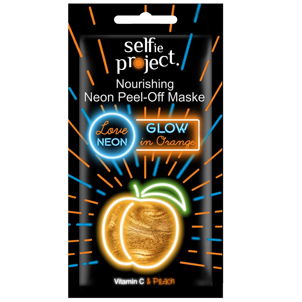 Masca exfolianta si nutritiva Glow in Orange Neon, 10 ml, Selfie Project