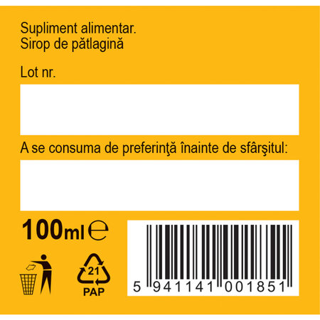 Patlagina sirop cu miere si propolis, R11, 100 ml, Fares 620781