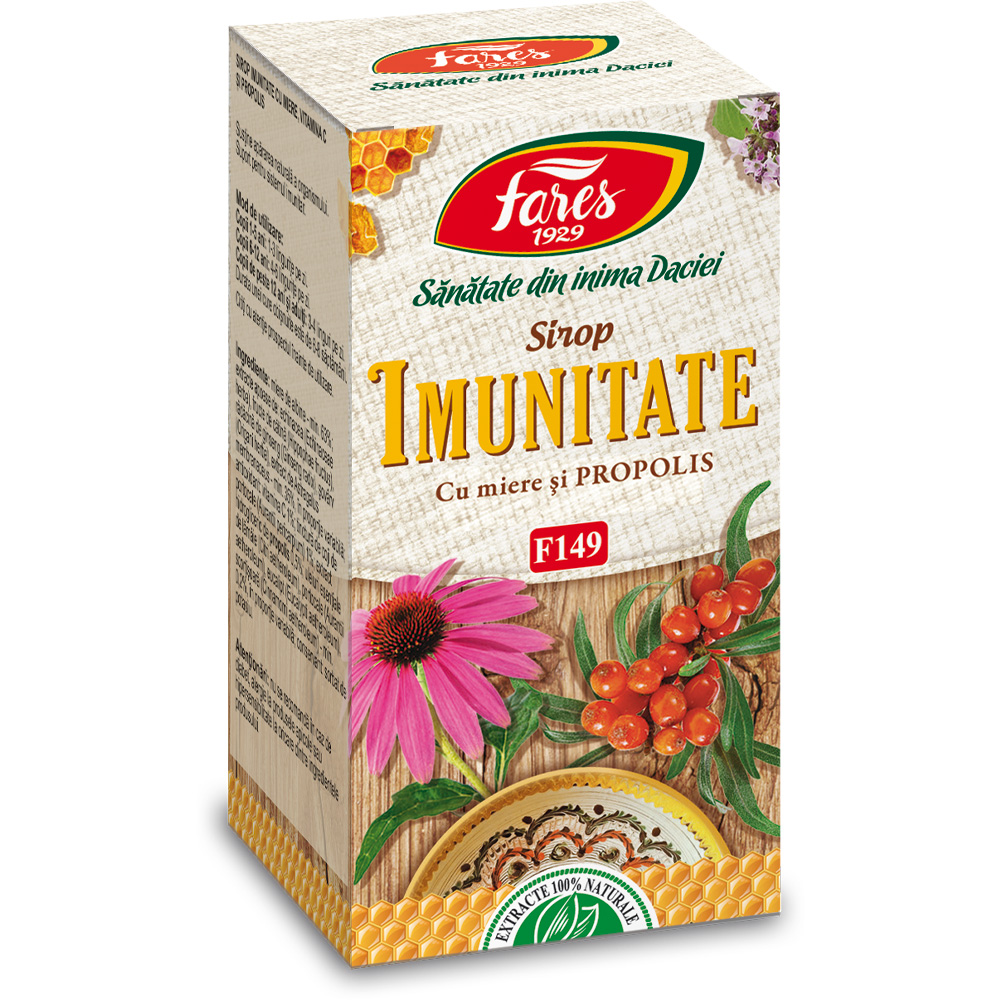 Sirop imunitate cu miere si propolis, F149, 100 ml, Fares