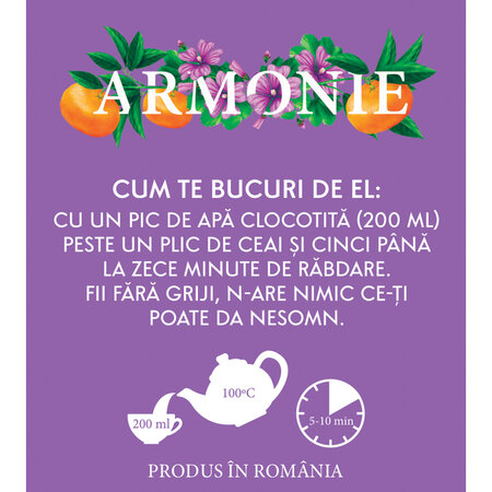 Ceai nalba si mandarine Armonie, 20 plicuri, Fares 621149