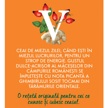 Ceai natural macese si ghimbir Vigoare, 20 plicuri, Fares 702927