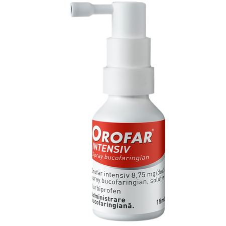 Orofar Intensiv spray bucofaringian, solutie, 8,75 mg/ doza, 15 ml, Stada 621201
