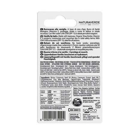 Balsam de buze cu aroma de vanilie SPF15 UVA-UVB Paw Patrol, 5.7 ml, Naturaverde 621275