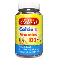 Calciu si Vitamina D3 Justins, 30 jeleuri, Justin Pharma