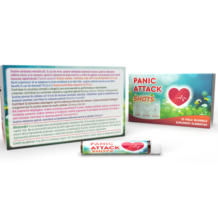 Panic Attack Shots, 10 fiole buvabile, Justin Pharma 720615