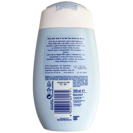 Gel de dus Bed Time Roz Baby, 200 ml, Nivea 621501