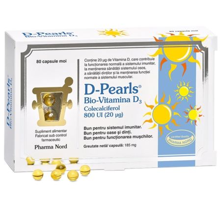 D-Pearls Bio-Vitamina D3, 80 capsule, Pharma Nord