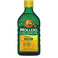 Omega 3 ulei ficat de cod cu aroma de lamaie Family, 500 ml, Moller's