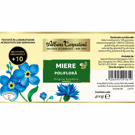 Miere poliflora, 400 g, Albina Carpatina 621646