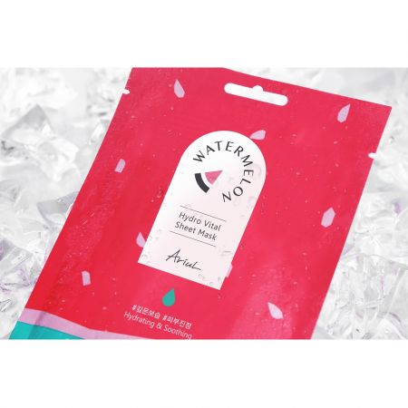 Masca servetel de fata cu pepene rosu Watermelon Hydra Glow, 23 ml, Ariul 529915