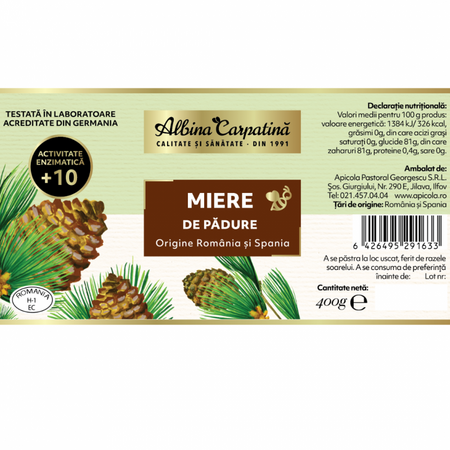 Miere de padure, 400 g, Albina Carpatina 621673