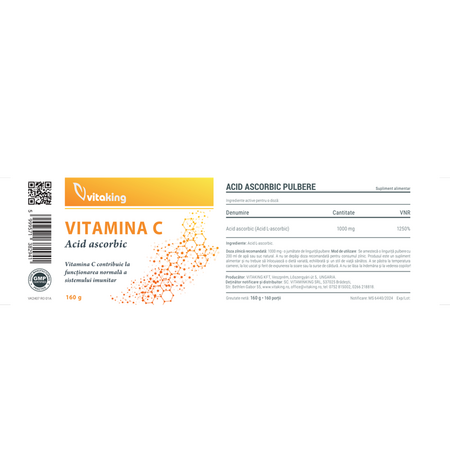 Acid ascorbic, 160 g, Vitaking 621688