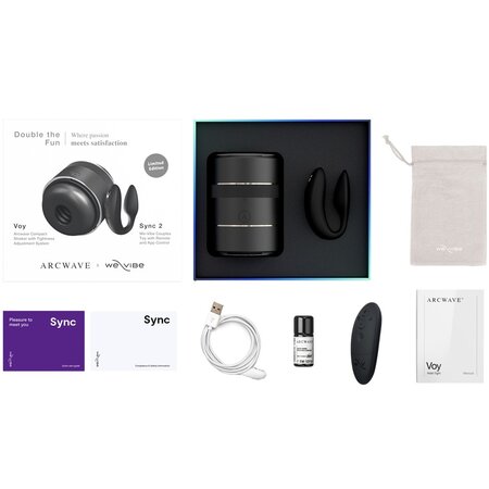 Pachet Strocker Voy Compact + Vibrator pentru cuplu Sync 2 Double the fun, 1 bucata, Arcwave x We-Vibe 621738