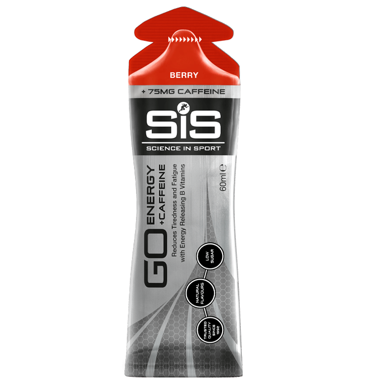 Gel energizant cu aroma de fructi rosii SIS GO Energy Caffeine, 60 ml, Science In Sport