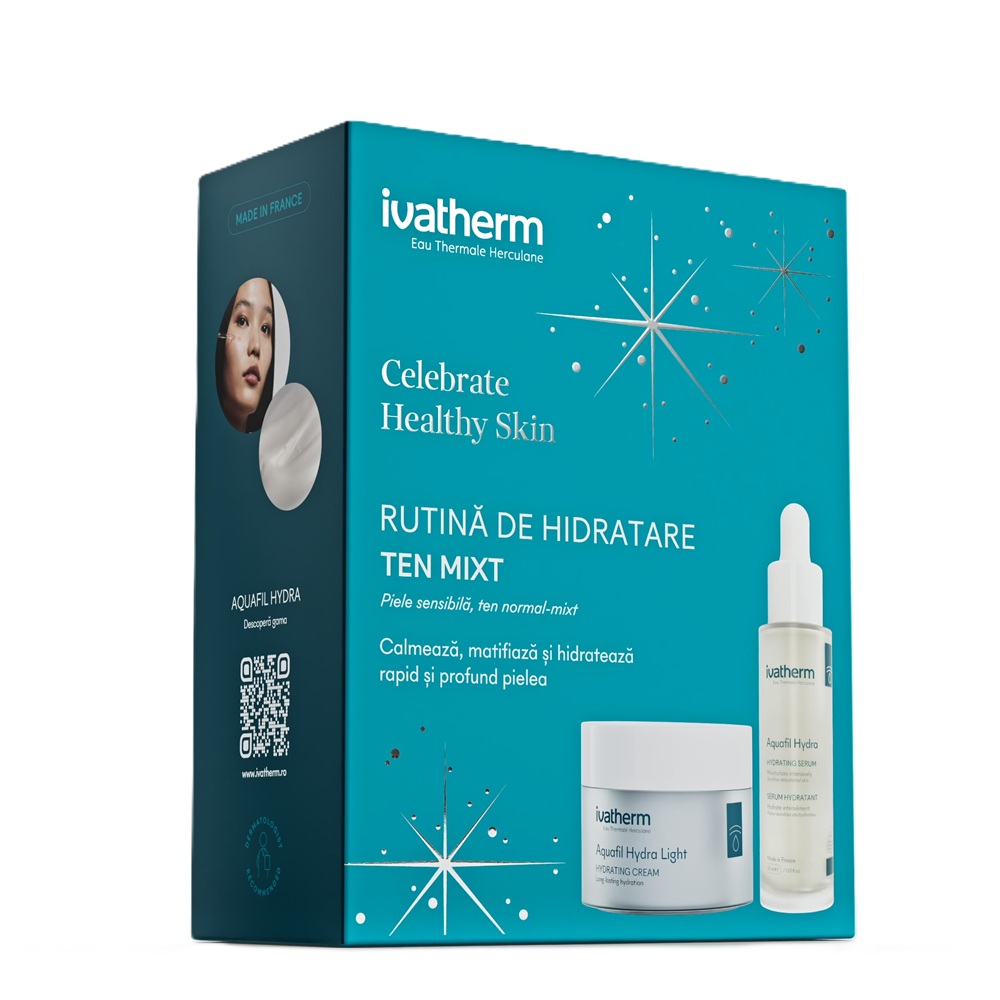 Pachet Ser Aquafil Hydra 30ml + Crema Aquafil Hydra Light 50ml, Ivatherm