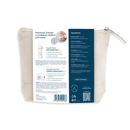 Pachet Ser hidratant Aquafil Hydra 30 ml + Crema hidratanta Aquafil Hydra Rich 50 ml, Ivatherm 755107
