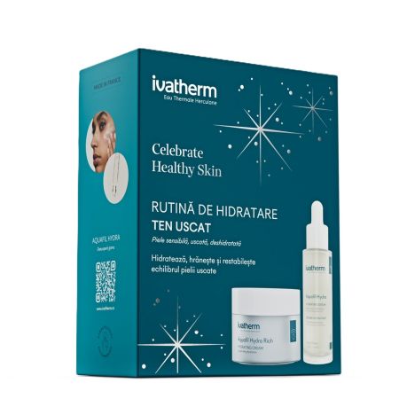 Pachet Ser hidratant Aquafil Hydra 30 ml + Crema hidratanta Aquafil Hydra Rich 50 ml, Ivatherm
