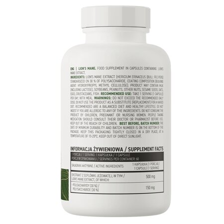 Extract De Coama Leului, 60 capsule vegetale, OstroVit 622027