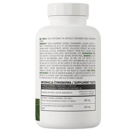 Extract De Reishi, 60 capsule vegetale, OstroVit 622029