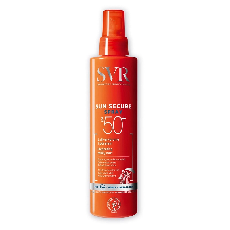 Lapte-spray hidratant SPF 50+ Sun Secure, 200 ml, SVR