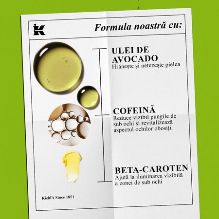 Crema intens hidratanta pentru zona ochilor Creamy Eye Treatment Avocado, 14 ml, Kiehl's 714166