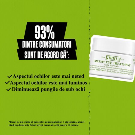 Crema intens hidratanta pentru zona ochilor Creamy Eye Treatment Avocado, 28 ml, Kiehl's 714182