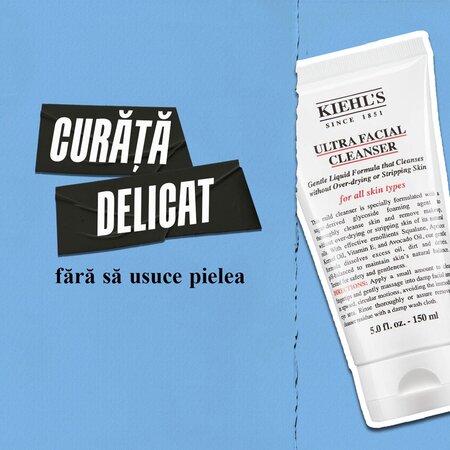 Gel de curatare pentru toate tipurile de ten Ultra Facial Cleanser, 150 ml, Kiehl's 714333