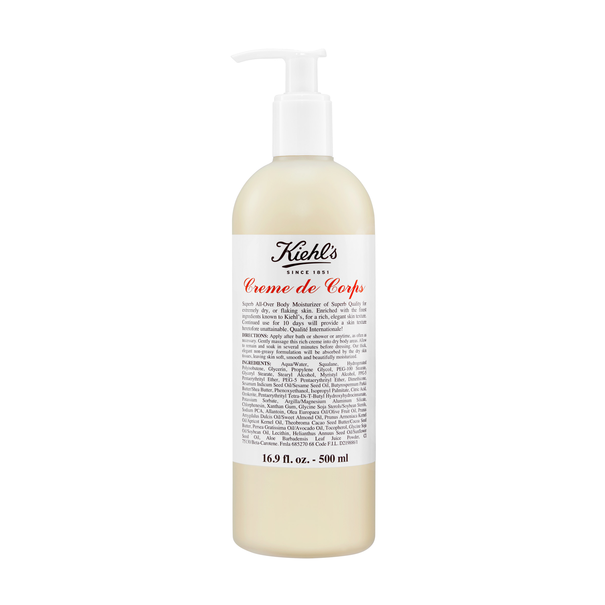 Crema pentru piele uscata Creme de Corps, 500 ml, Kiehl's