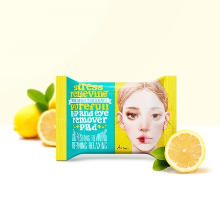 Dischete demachiante 2 in 1 pentru buze si ochi Stress Relieving, 30 bucati, Ariul 710499